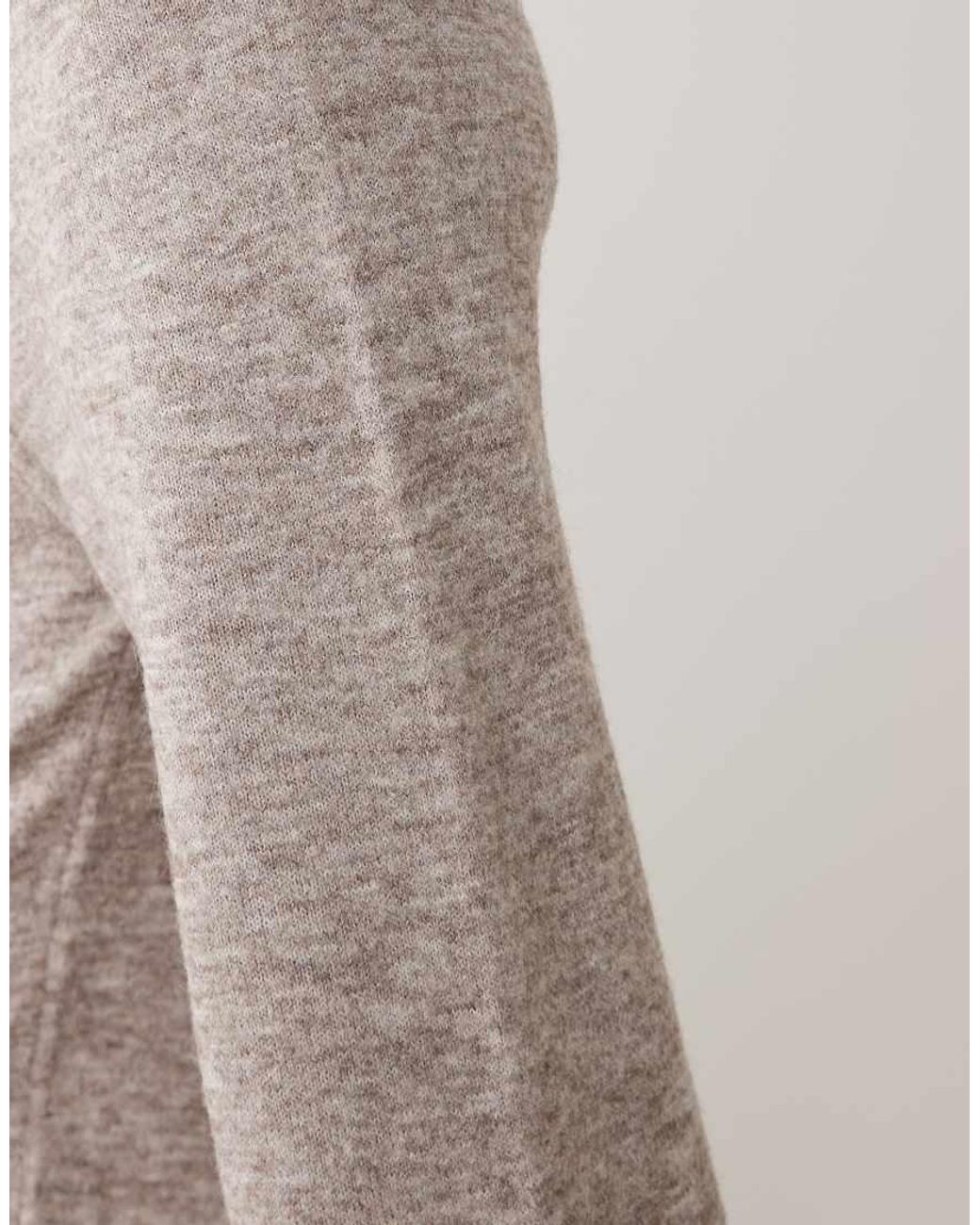 ASOS Natural Wide Leg Trouser With Wool Co-Ord