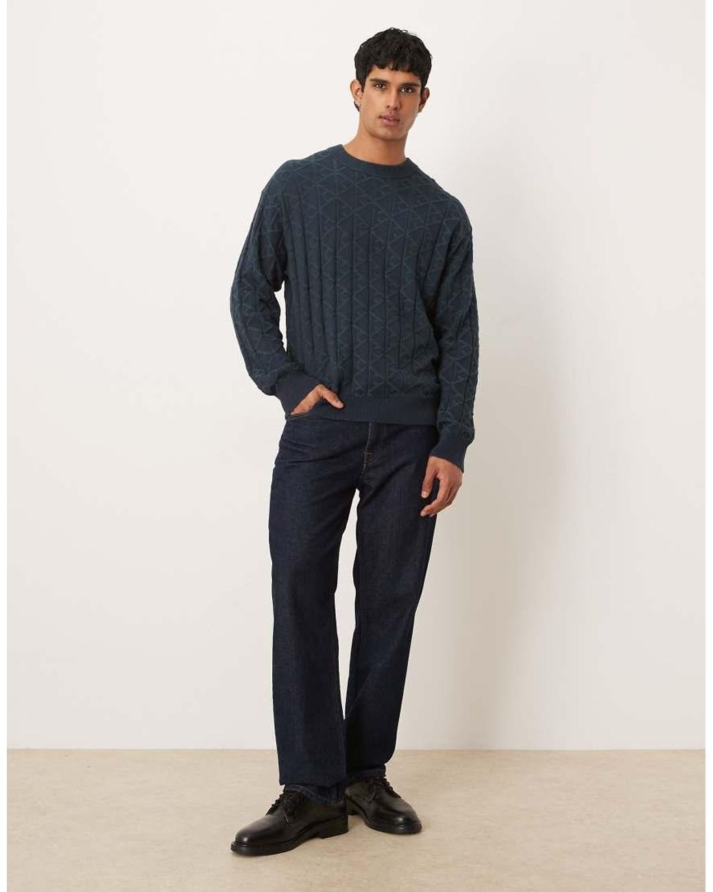 Calvin Klein Blue Monogram Crew Neck Jumper for men