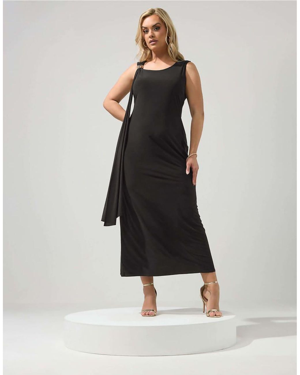 Yours Clothing Black Sash Maxi Dress