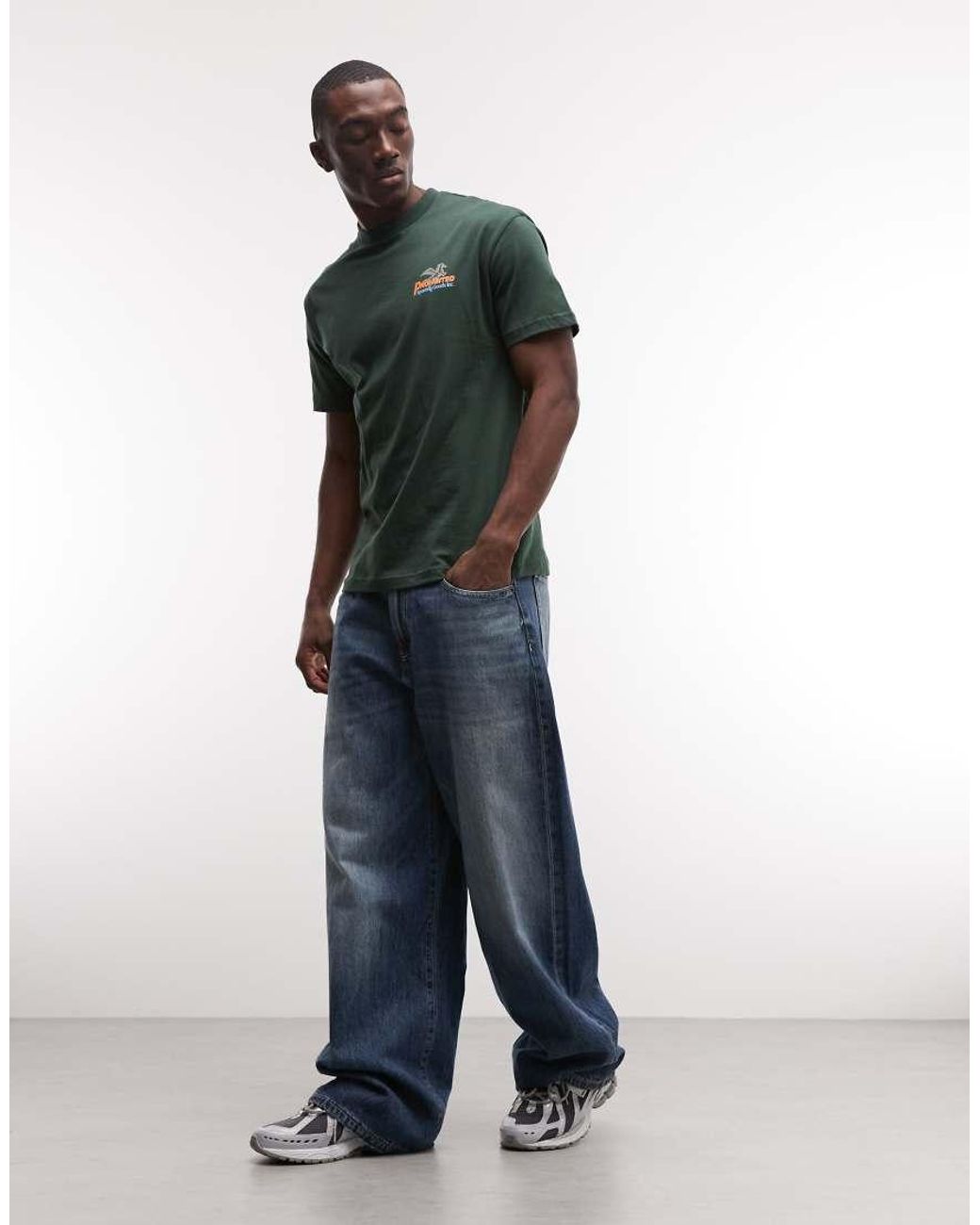 Prohibited Green Showroom Back Print T-shirt for men