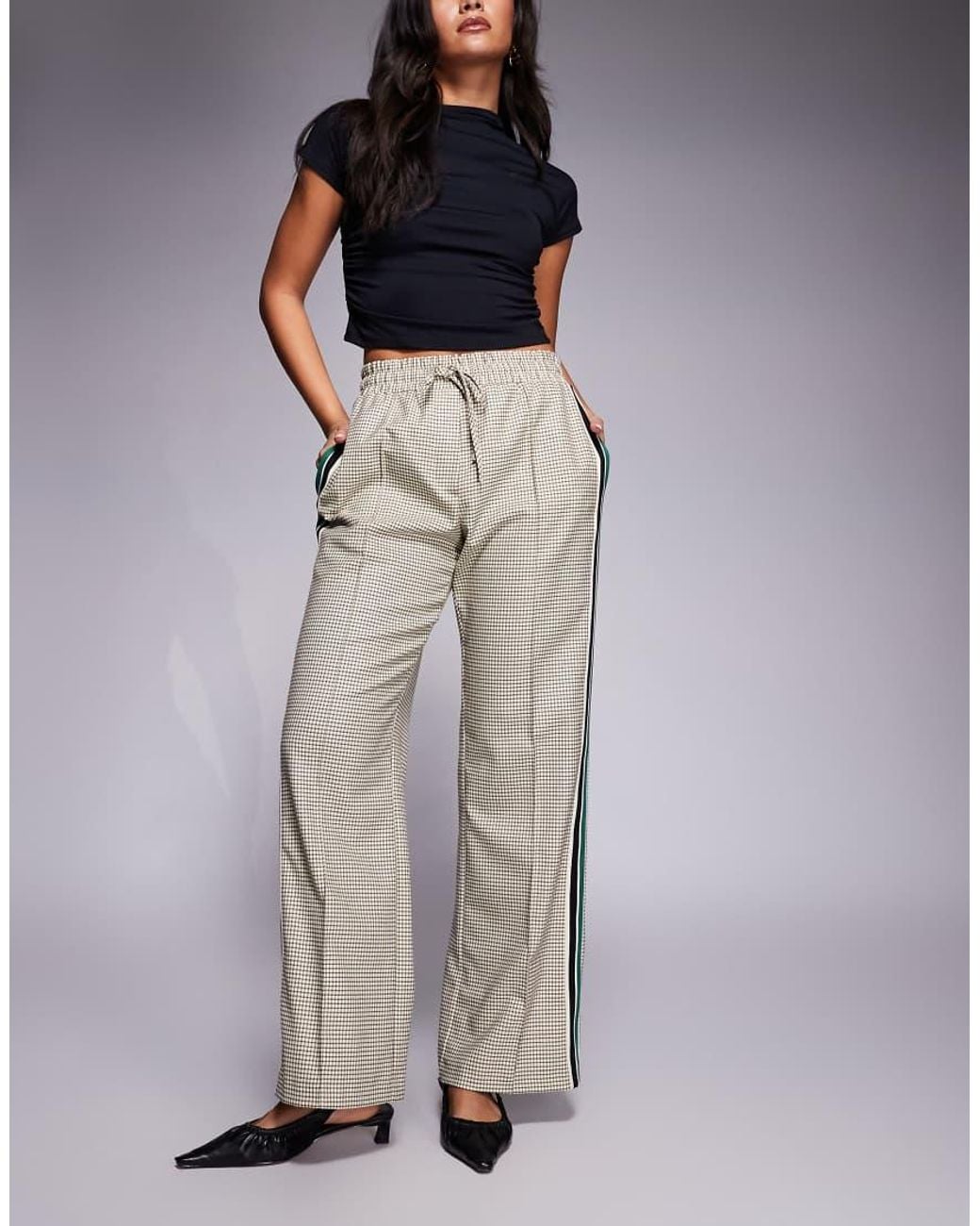 River Island Natural Checked Tailored jogger