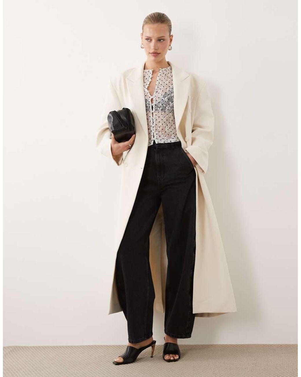 ASOS Natural Oversized Manzy Maxi Blazer