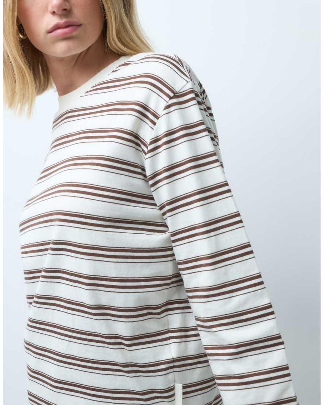 JJXX Blue Oversized Long Sleeve Stripe T-Shirt