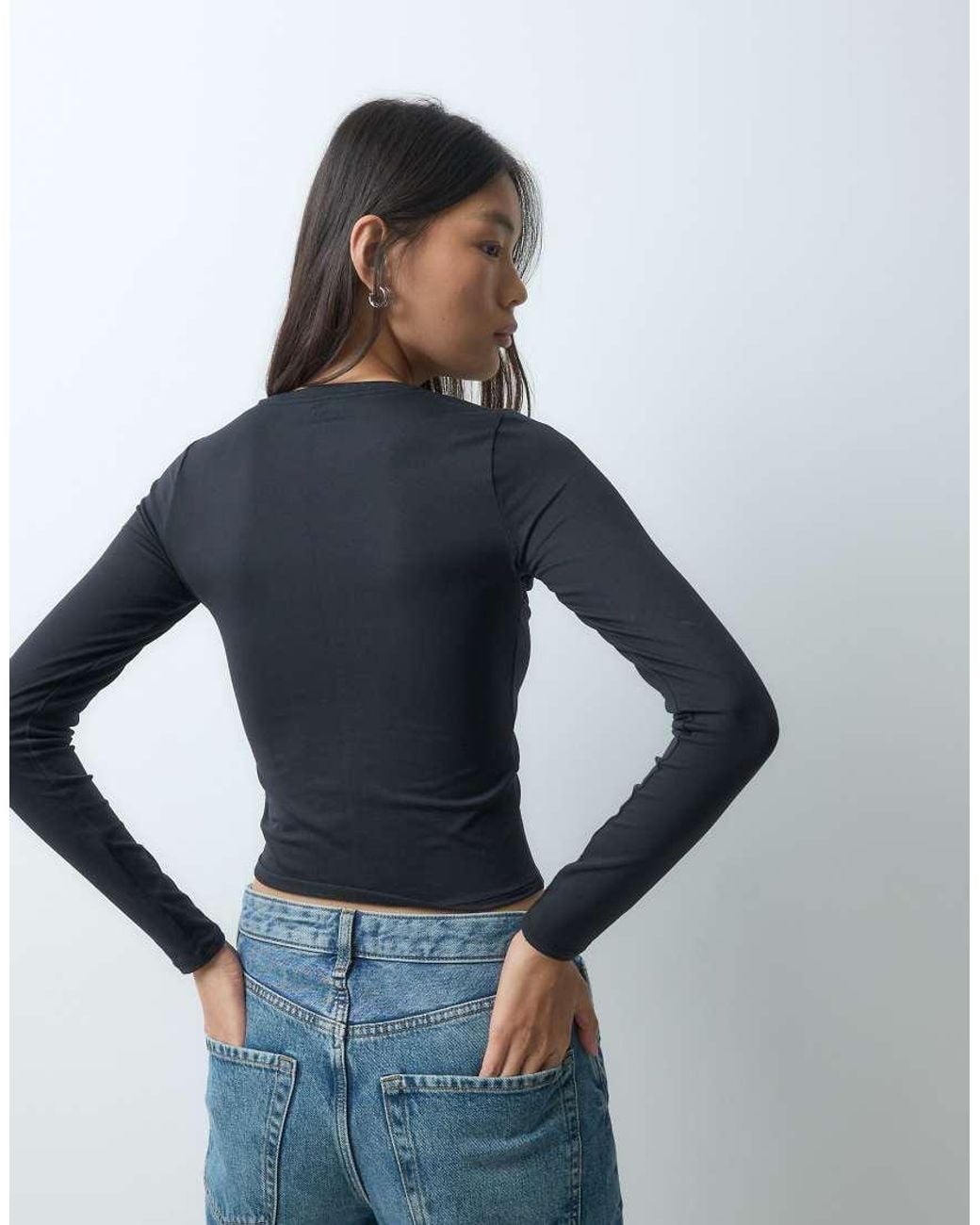 Hollister Blue Seamless Long Sleeve Top
