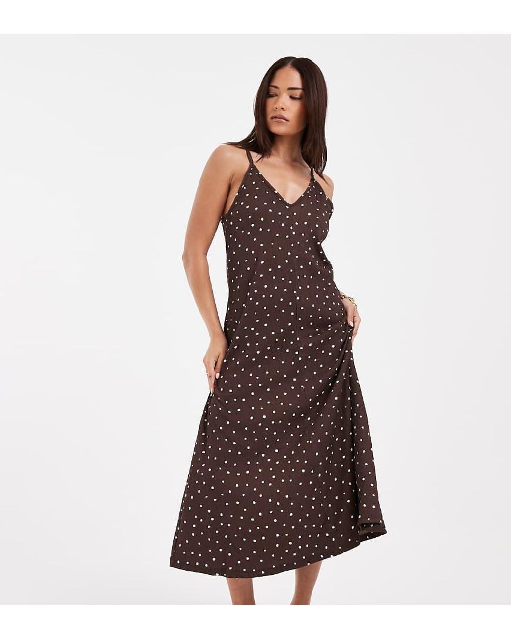 Only Petite Brown Midaxi Dress