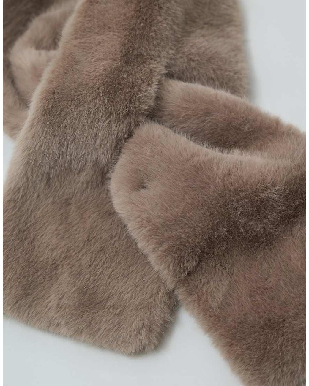 Vero Moda Brown Faux Fur Scarf