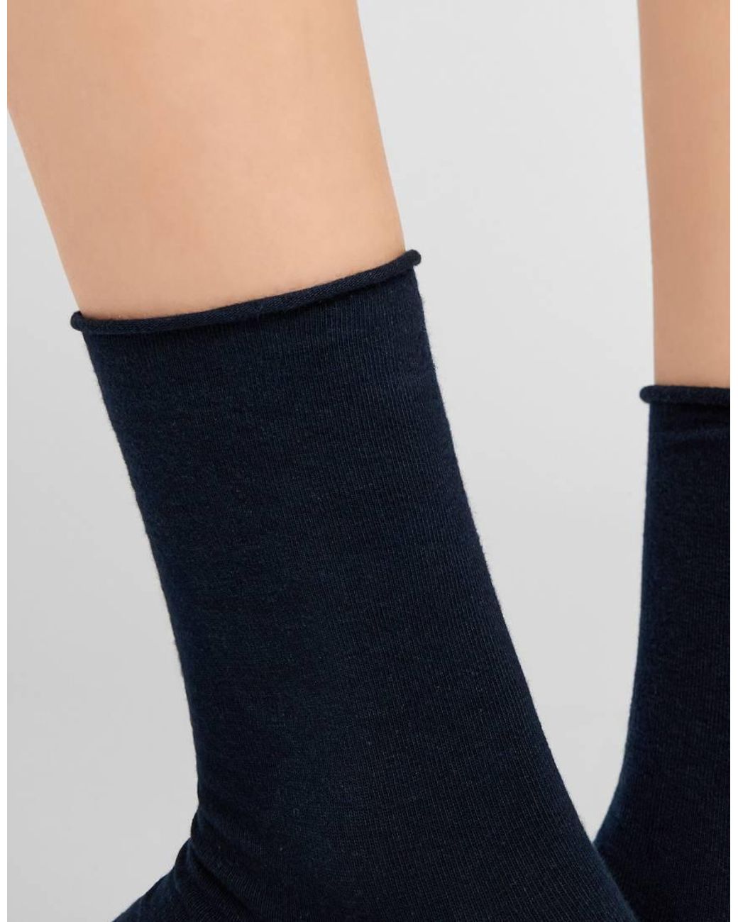 Calzedonia Black Non-Elastic Cotton Ankle Socks