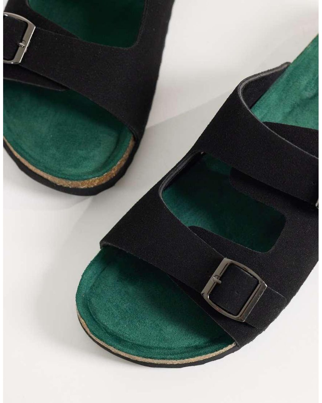Only & Sons Black Faux Suede Mule Sandals for men
