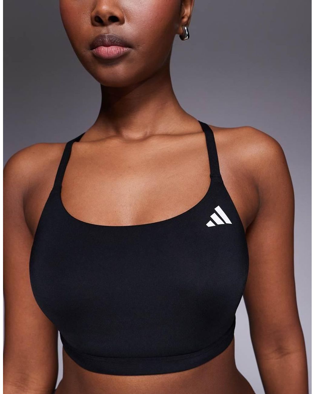 Adidas Originals Blue Adidas Training Optime Light Support Sports Bra