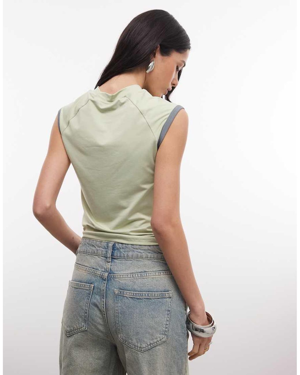 Nike Green Sleeveless Zip Top
