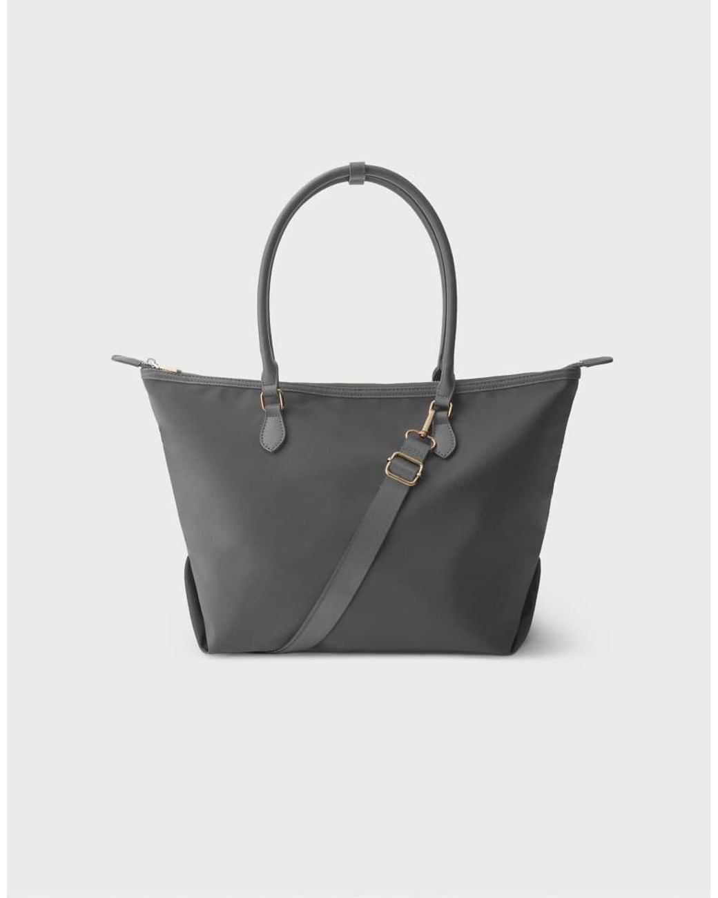 Stradivarius Gray Contrast Crossbody Shopper Bag