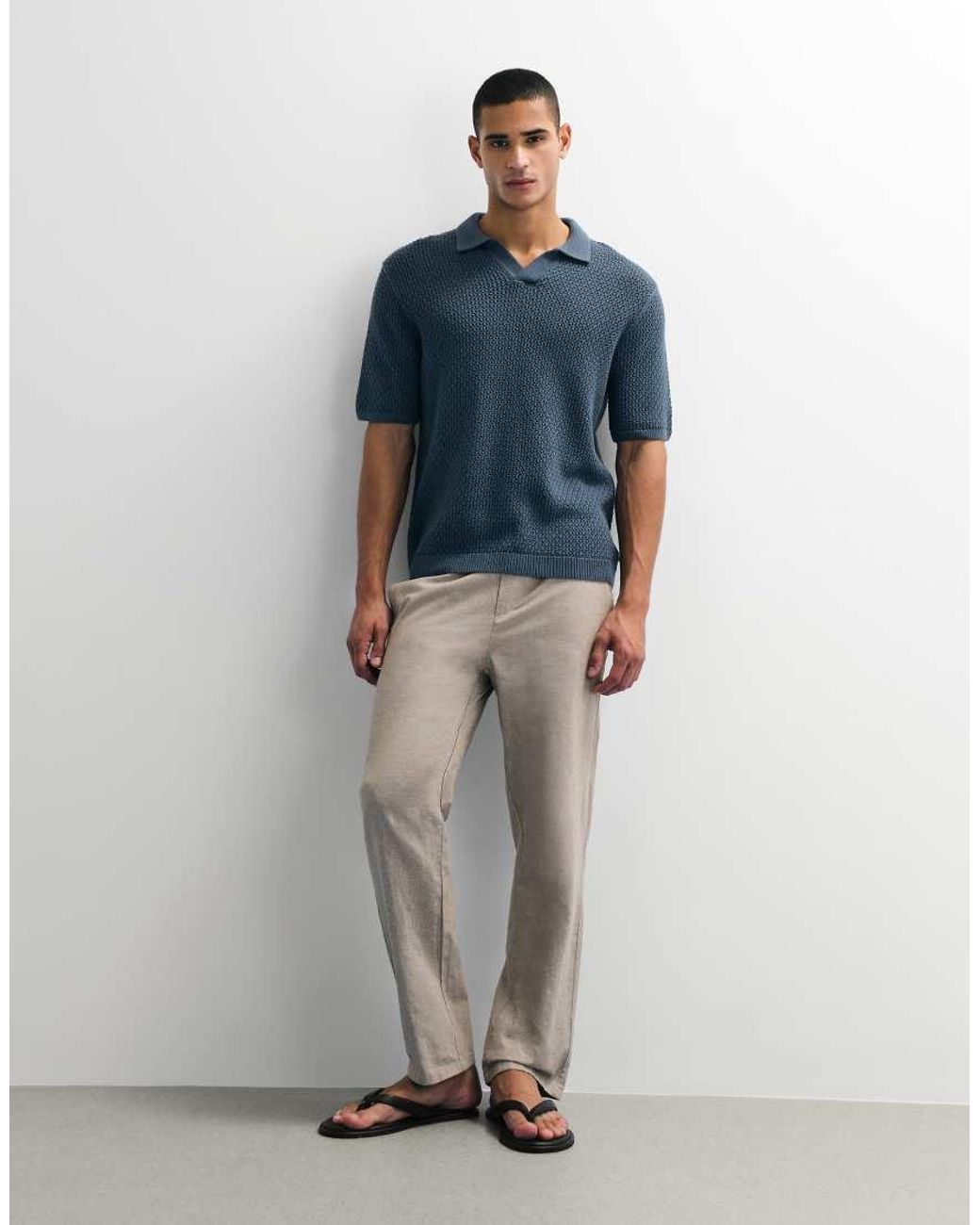 Only & Sons Brown Linen Mix Loose Fit Trouser for men