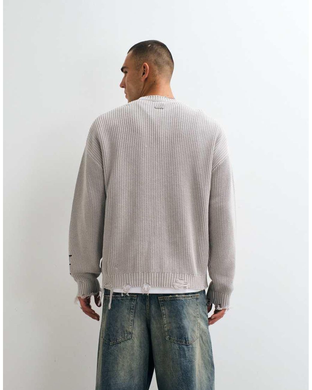 Ed Hardy Gray Los Angelels Crew Neck Jumper