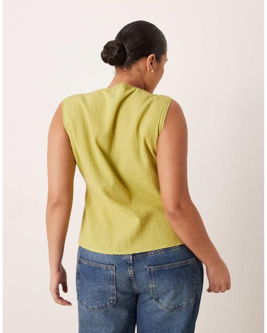 ASOS Green Asos Design Curve Lace Trim Waistcoat