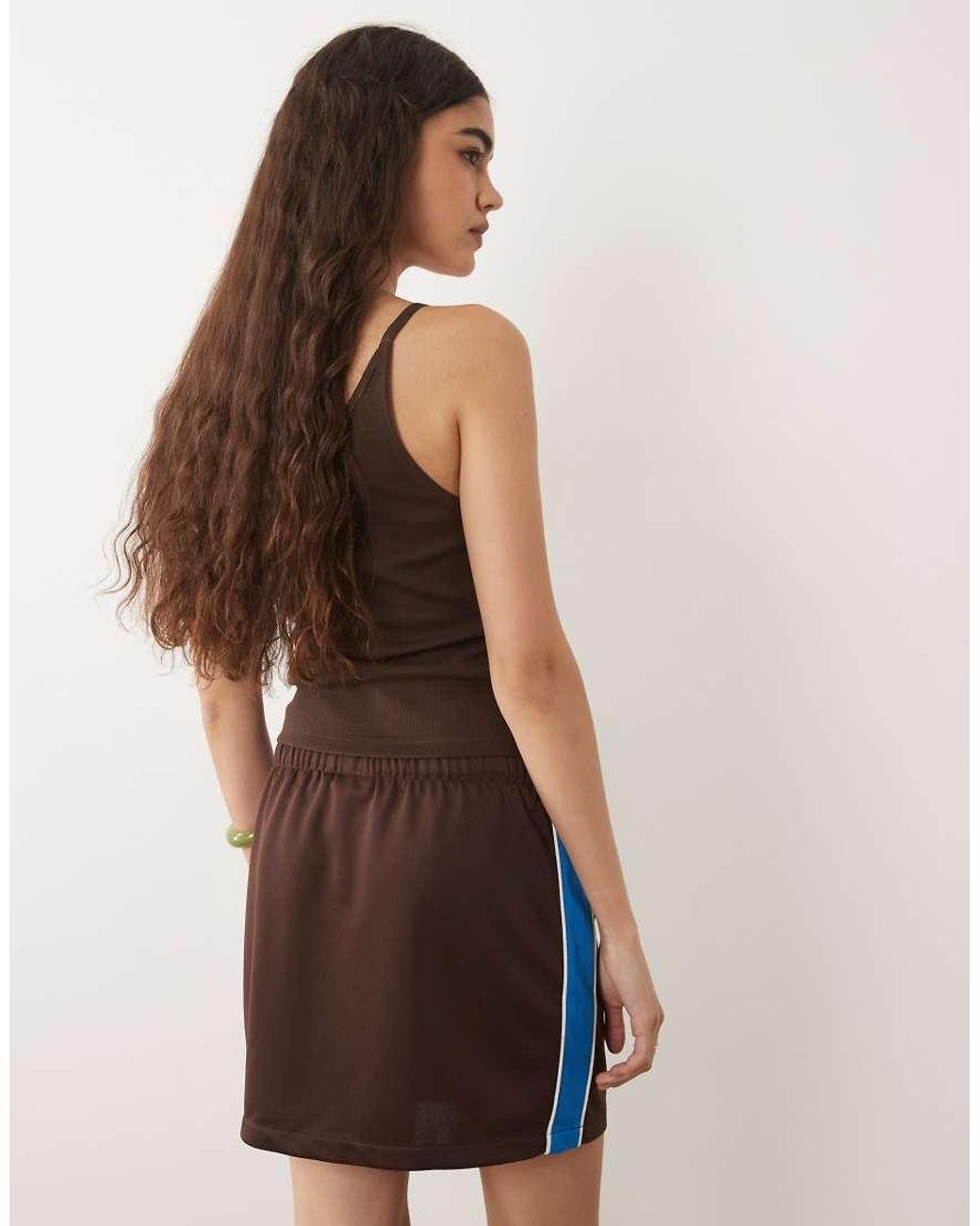 ASOS Blue Drawcord Tricot Mini Skirt