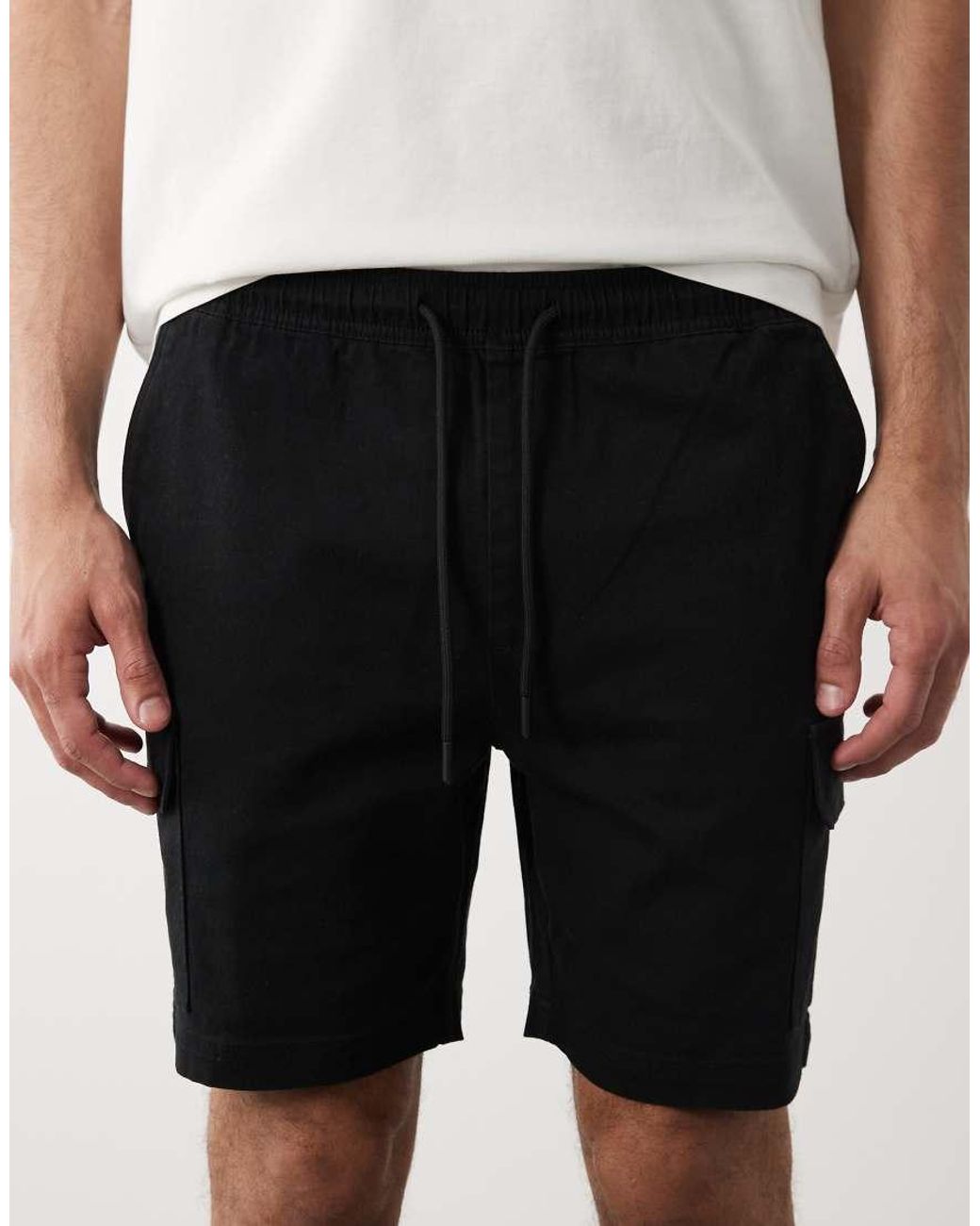 Pantaloncini Cargo Neri di Threadbare in White da Uomo