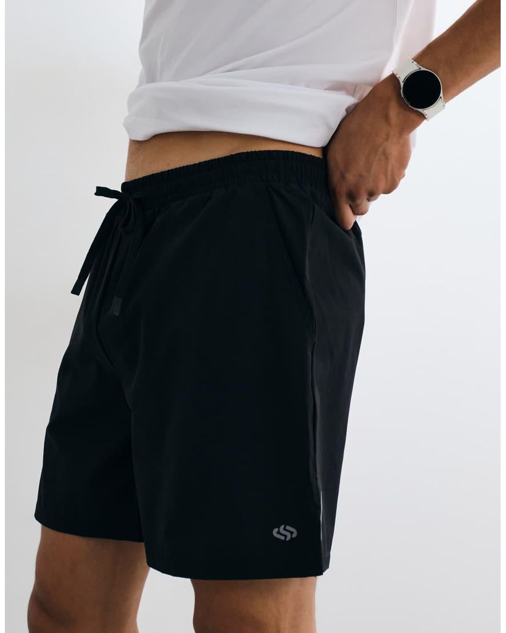 Jack & Jones White Sports Quick Dry Shorts With Zip Pocket for men