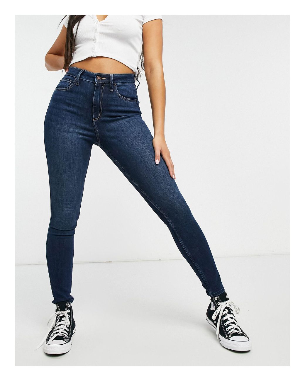 Hollister High Rise Slim Straight Jeans Classic Stretch Women's Size 00 /  23 Blue - $17 - From ThePoshJawn