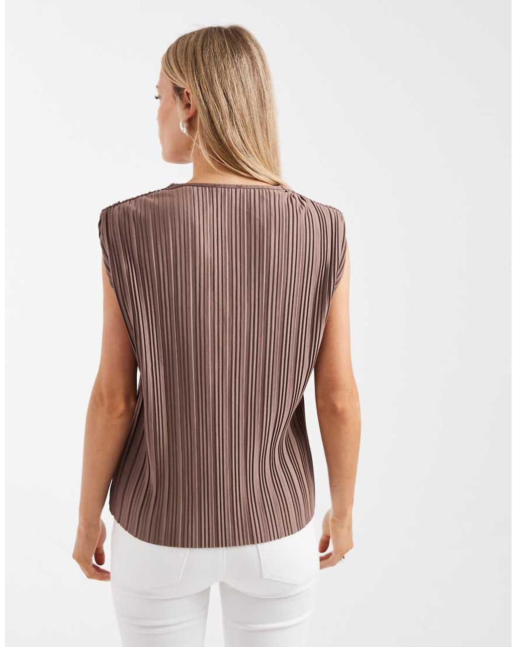 River Island Natural Plisse Waistcoat