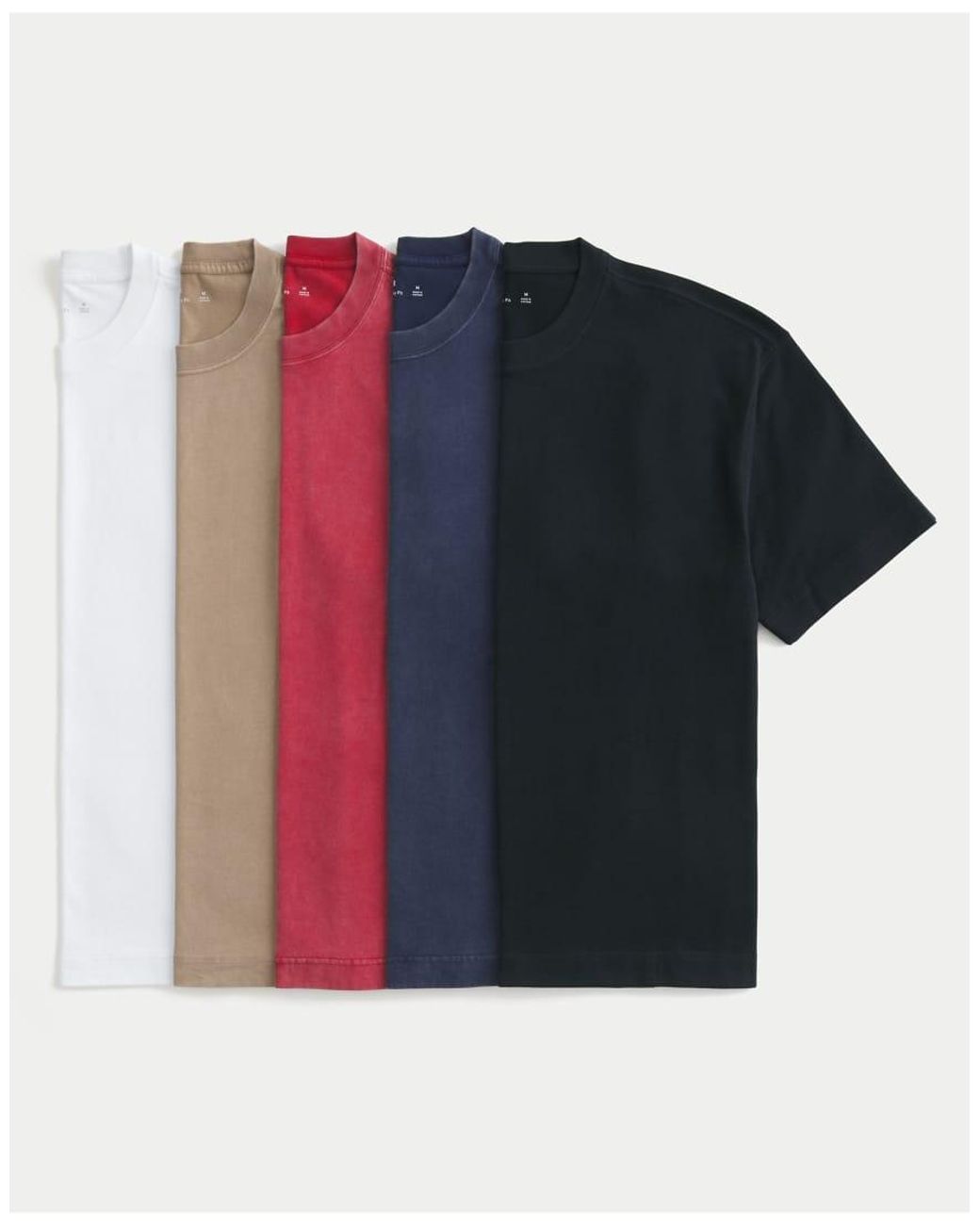 Hollister Blue Boxy Heavyweight Crew T-Shirt 5-Pack for men