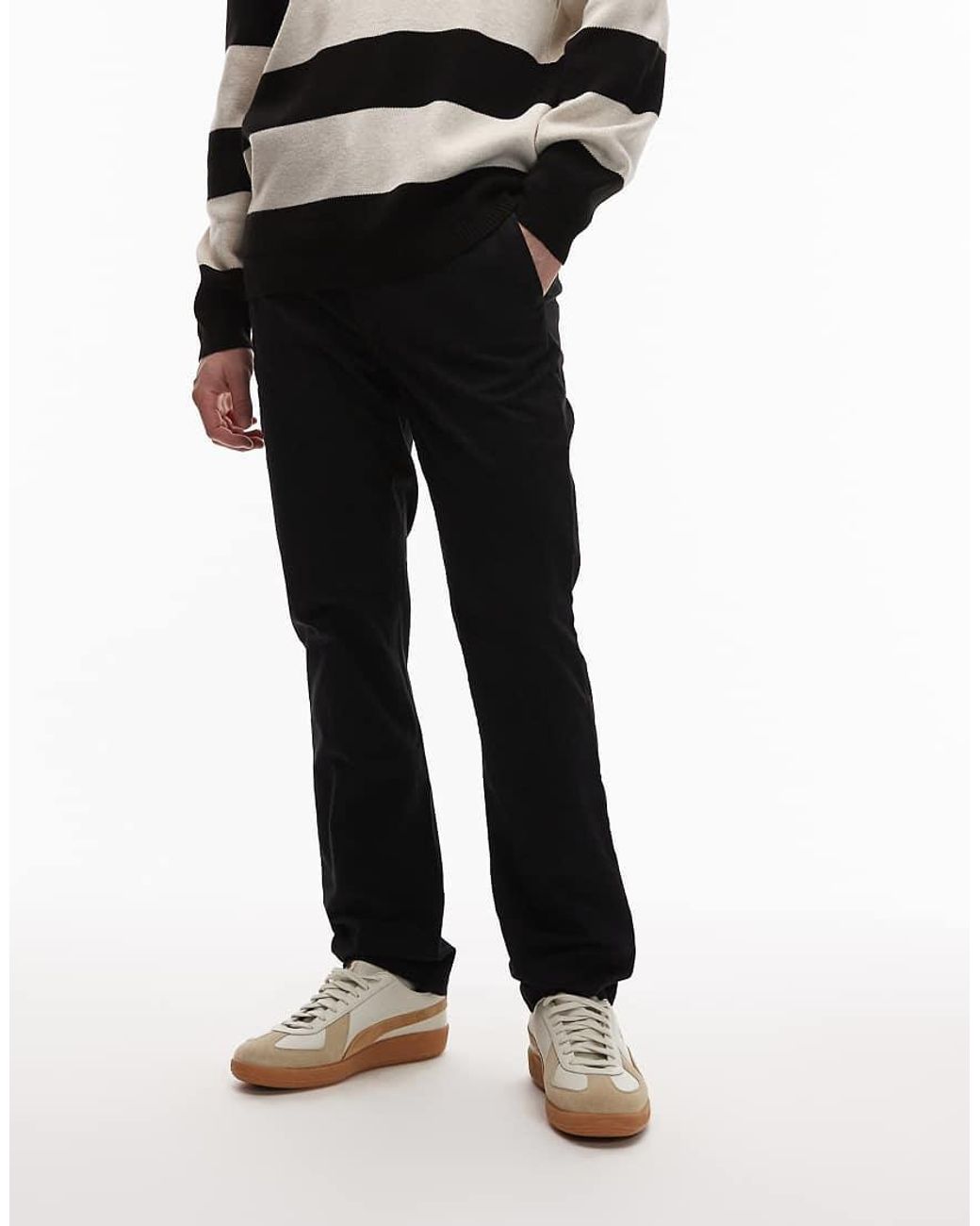 Tommy Hilfiger Black Denton Essential Twill Trousers for men