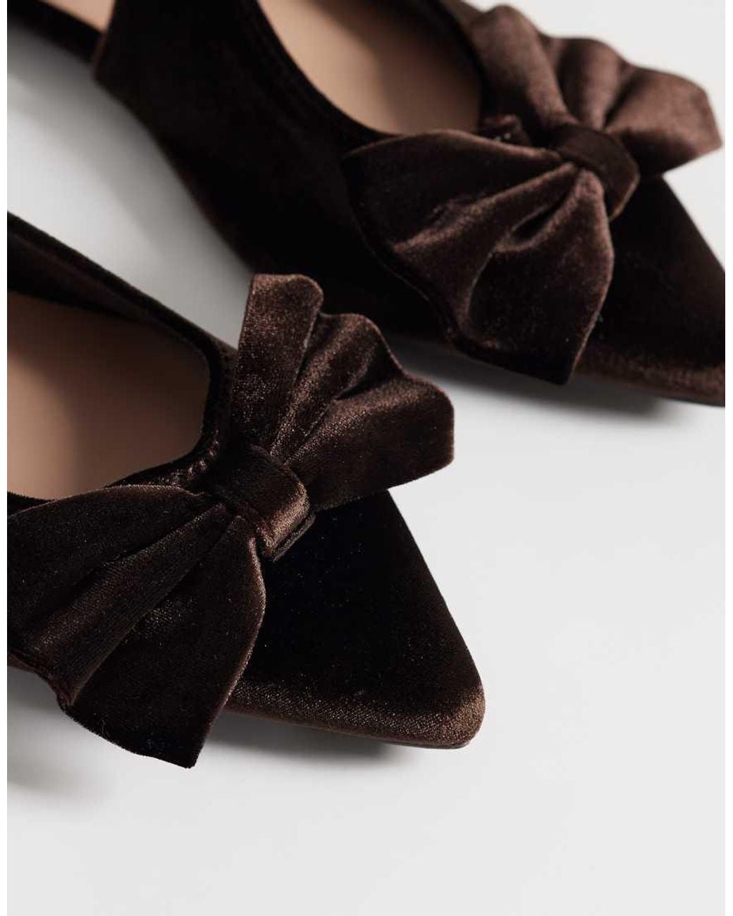 New Look White Velvet Bow Slingback