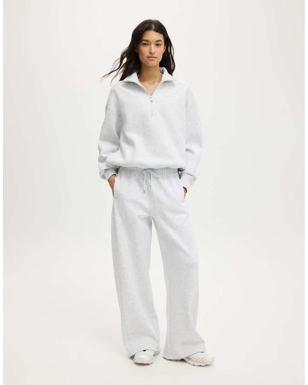 Cotton On White Plush Half Zip Sweatshirt