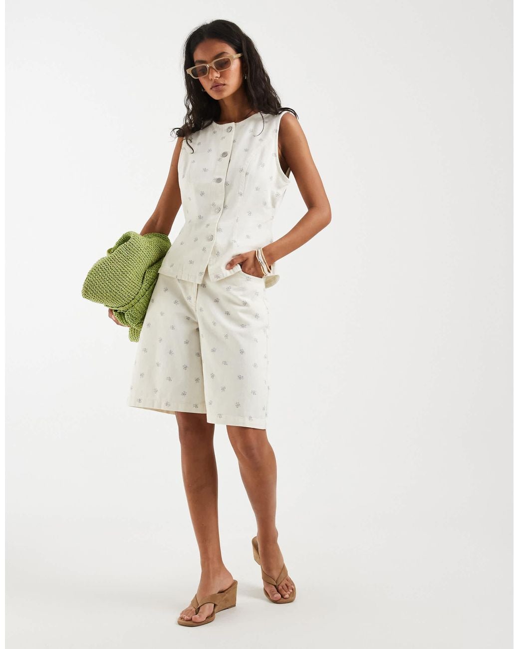 ONLY White – bermudashorts