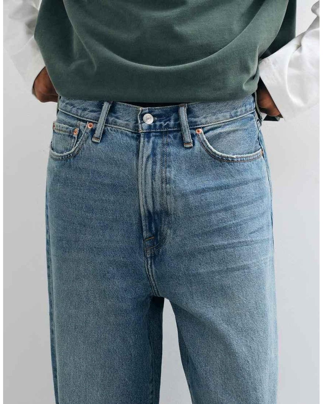 Abercrombie & Fitch Blue baggy Fit Jeans for men