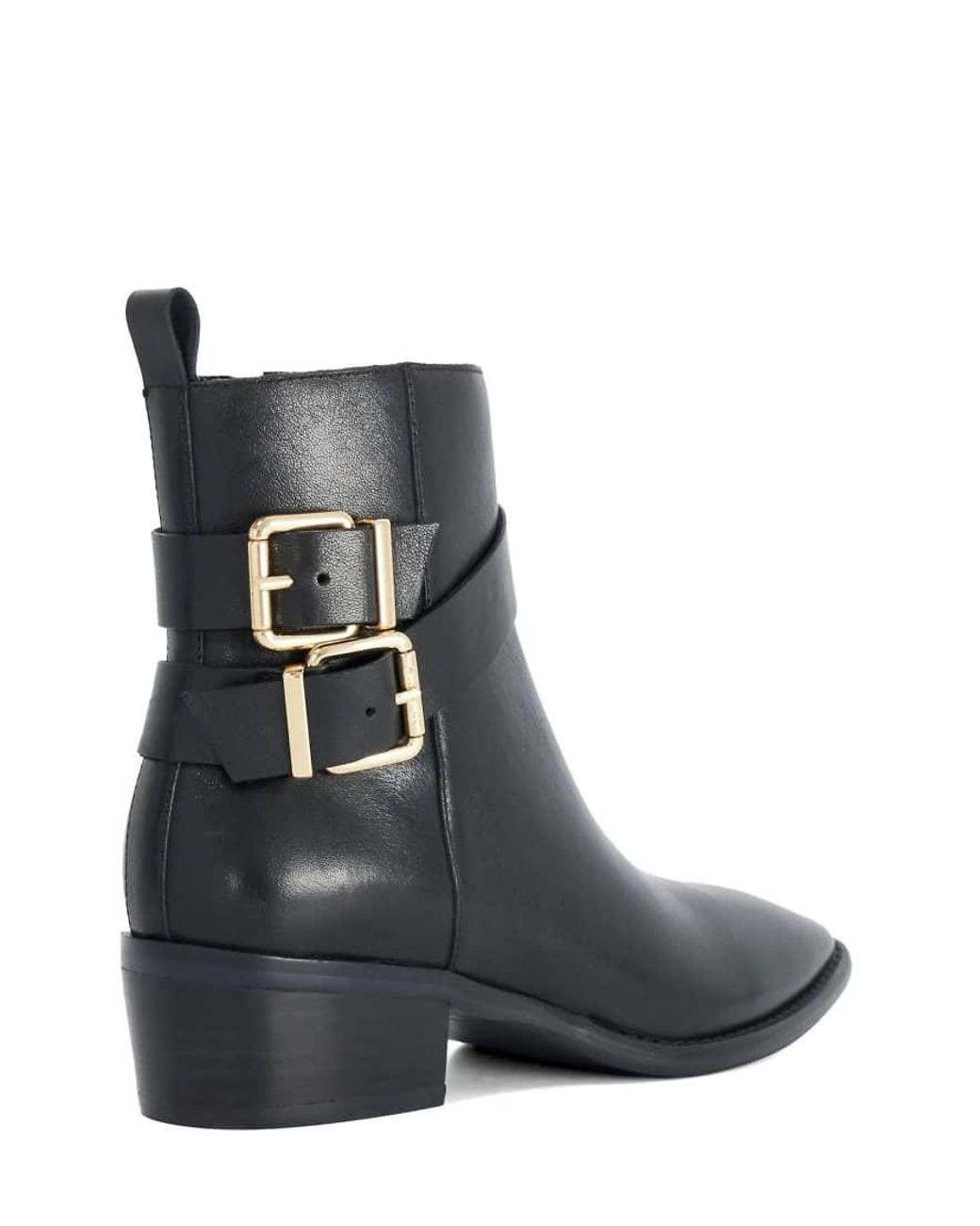 Dune Black Pattin Ankle Boots