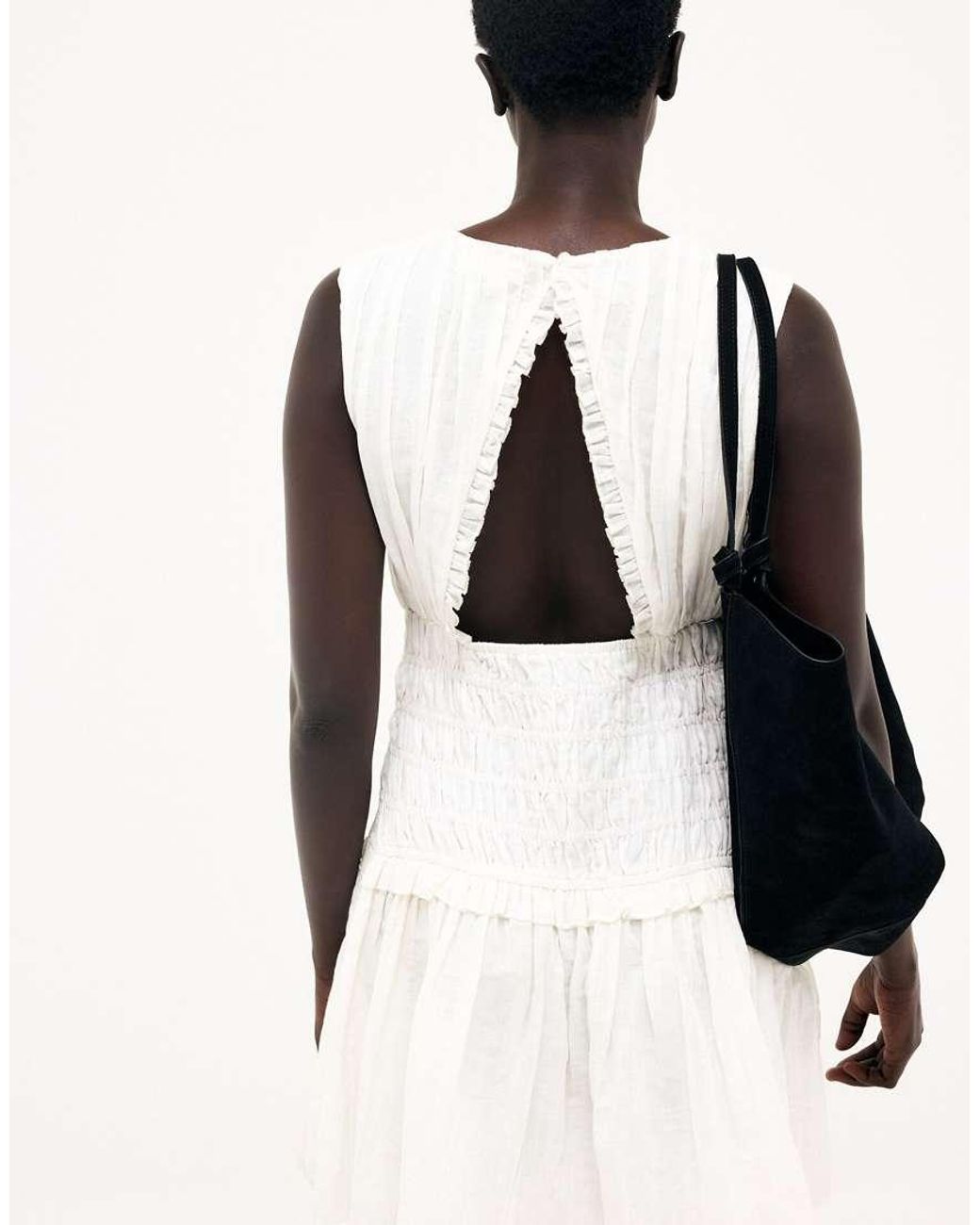 NA-KD Black Linen Blend Sleeveless Smock Mini Dress