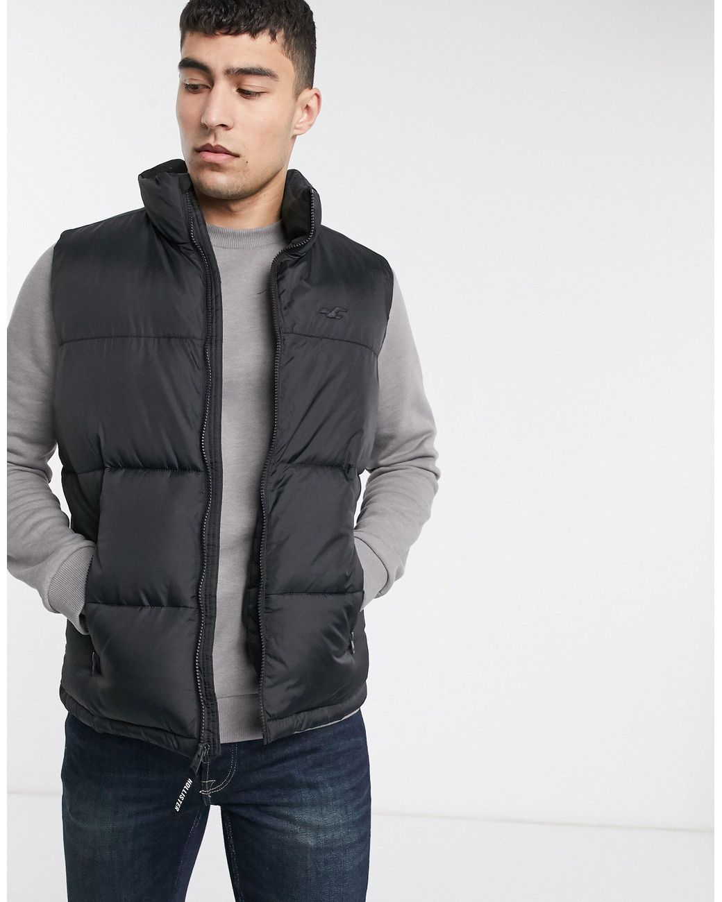 Doudoune sans manches Hollister pour homme en coloris Noir | Lyst