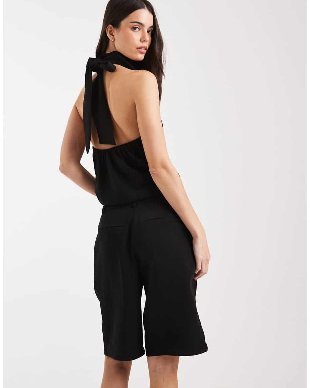 ASOS Black Tailored Longline Bermuda Shorts