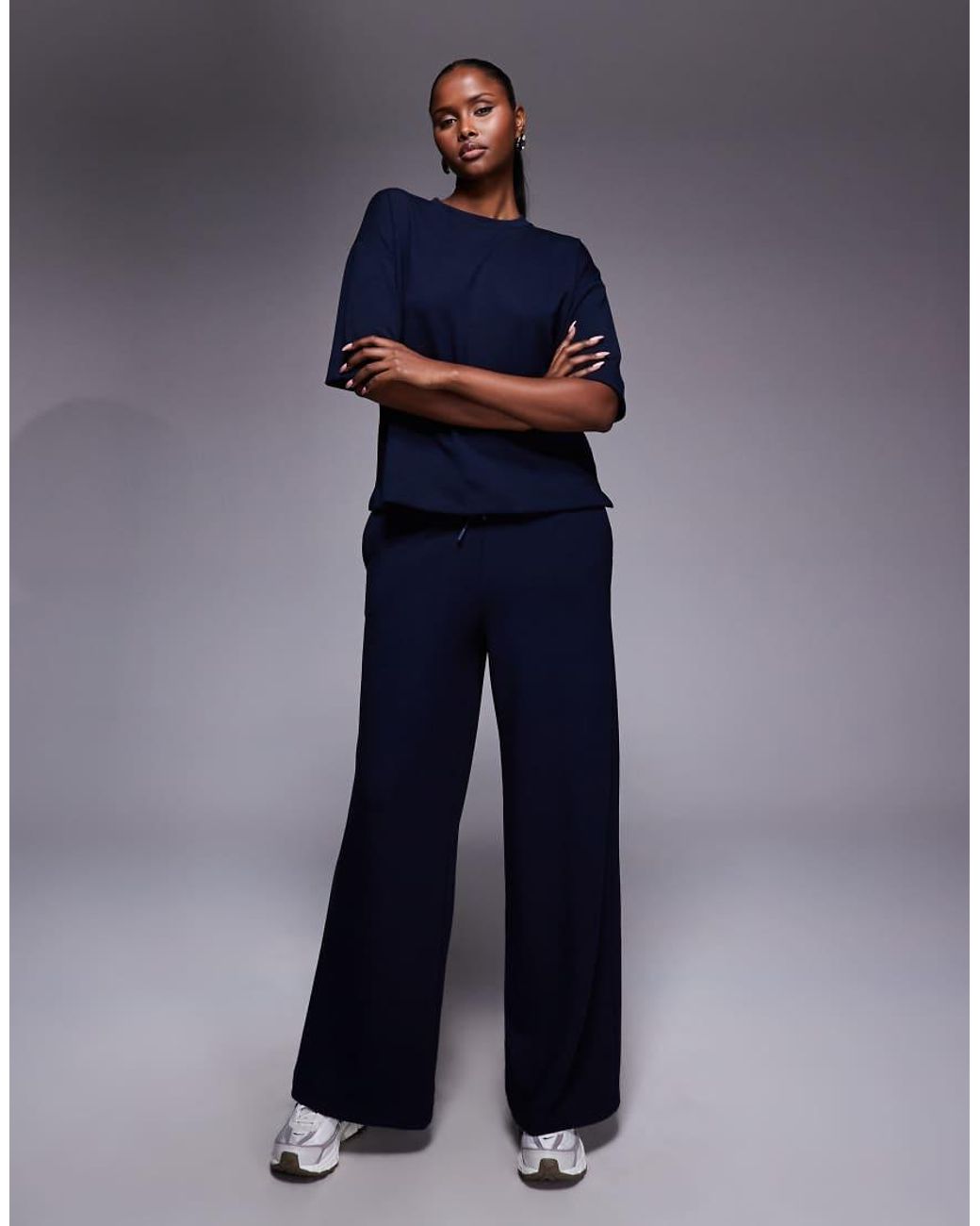 River Island Blue Clean Wide Leg Jogger
