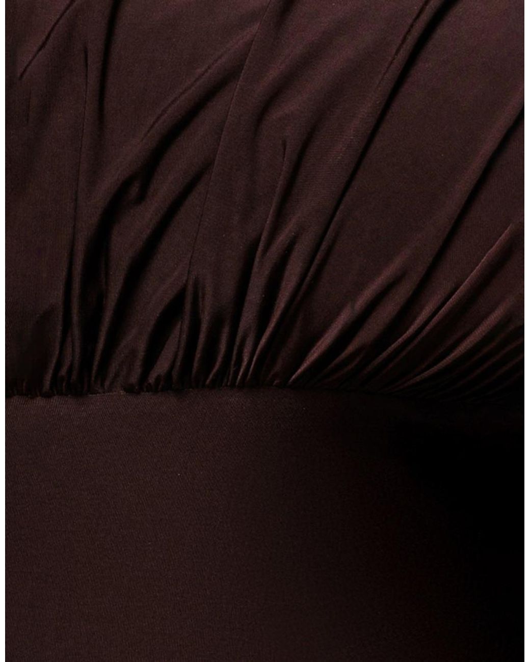 Goddiva Brown Open Back Cowl Neck Gathered Maxi Dress With Velvet Tie Back