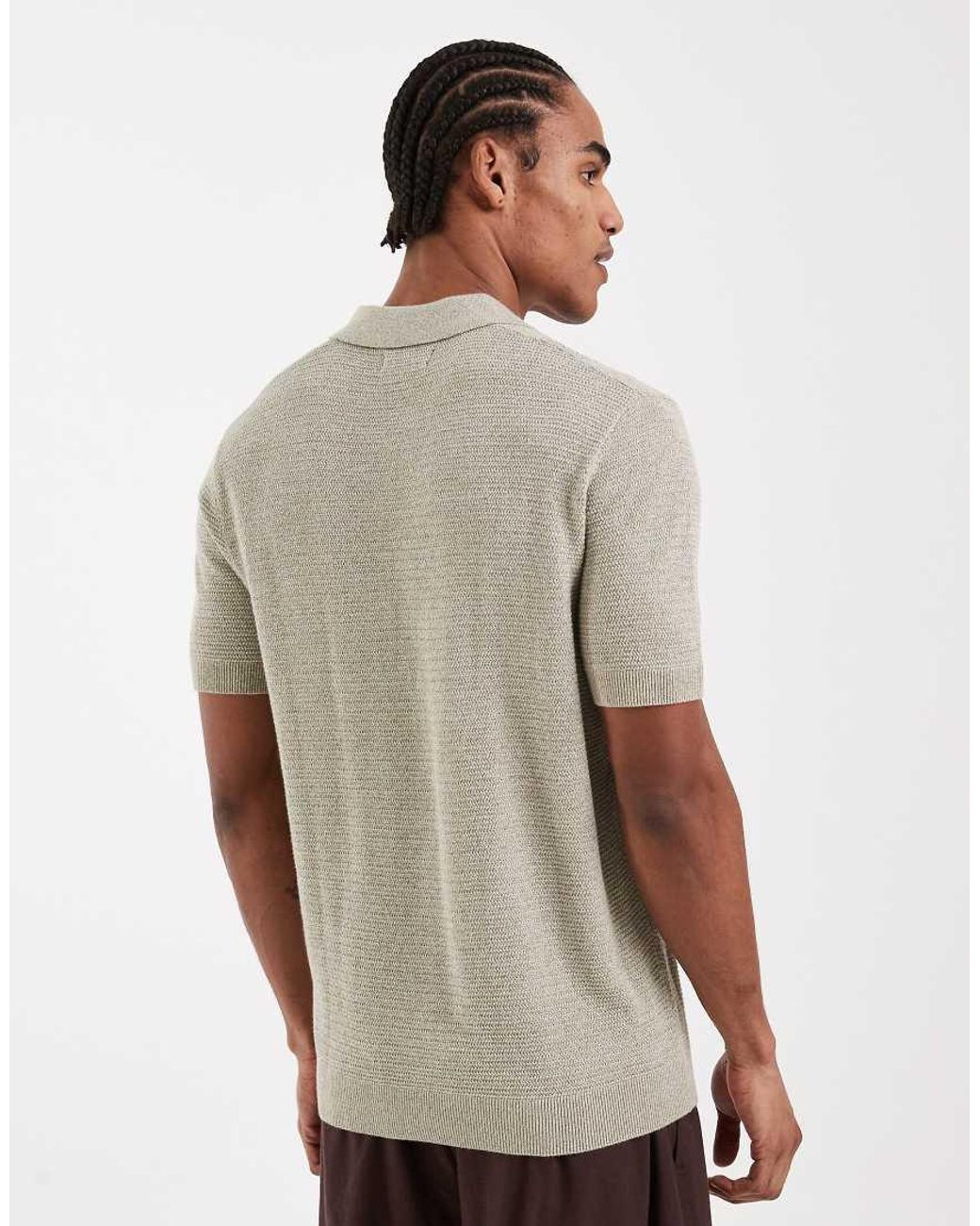 Jack & Jones Gray Premium Knitted Polo for men