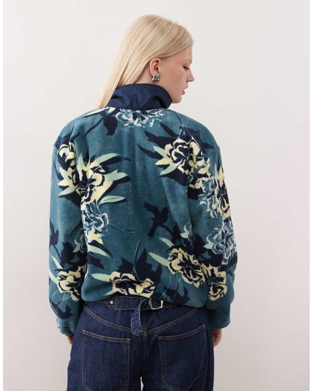 Columbia Blue Sequoia Grove Printed Half Zip Fleece