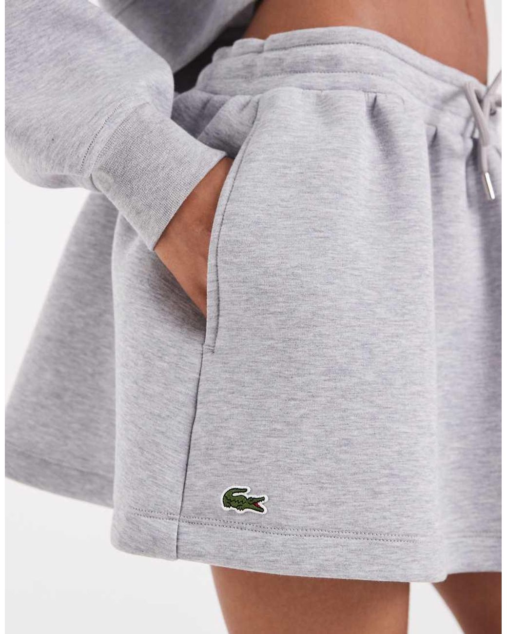 Lacoste Gray Cotton Mini Sweat Skirt