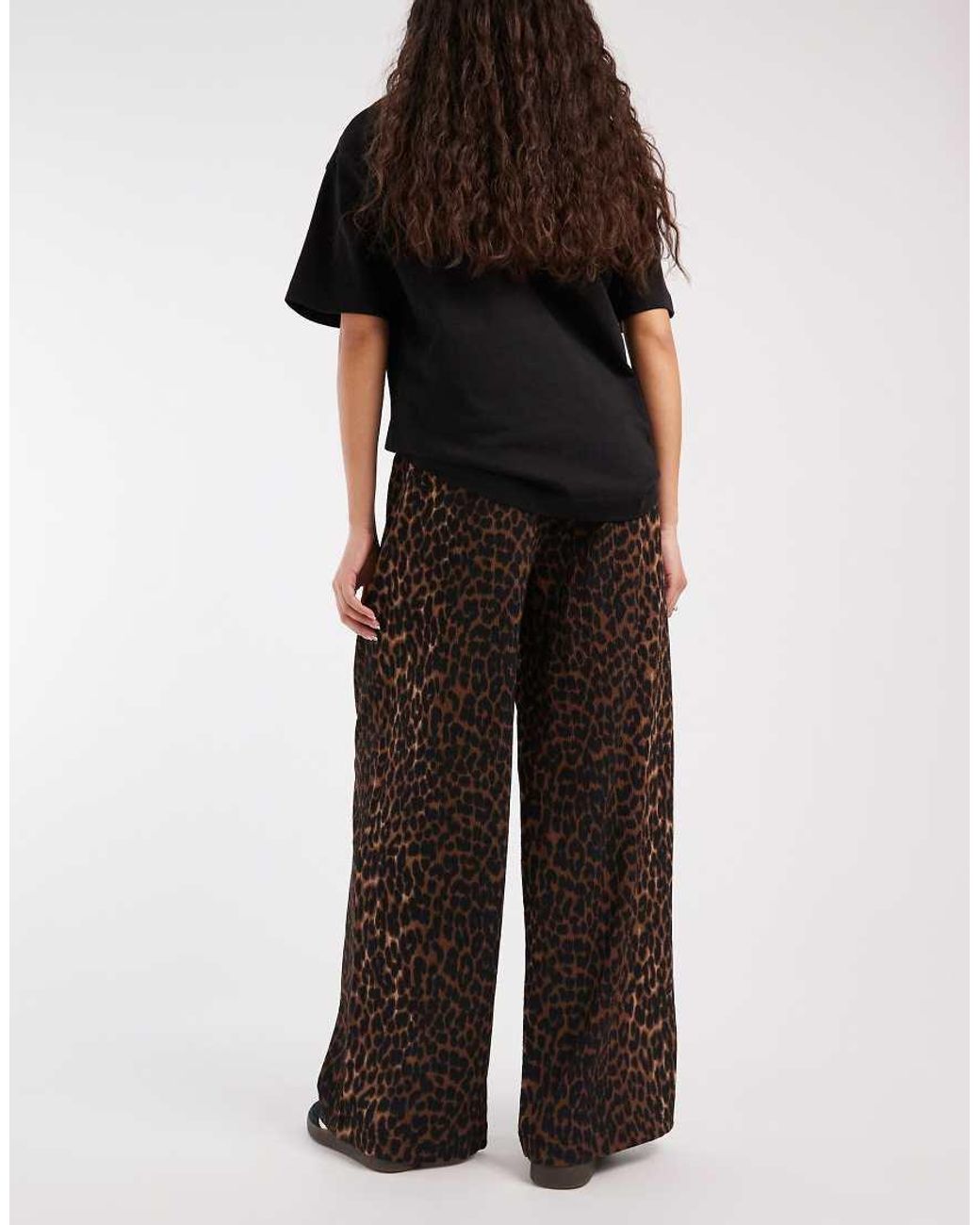 ONLY Black Plissé Wide Leg Pants