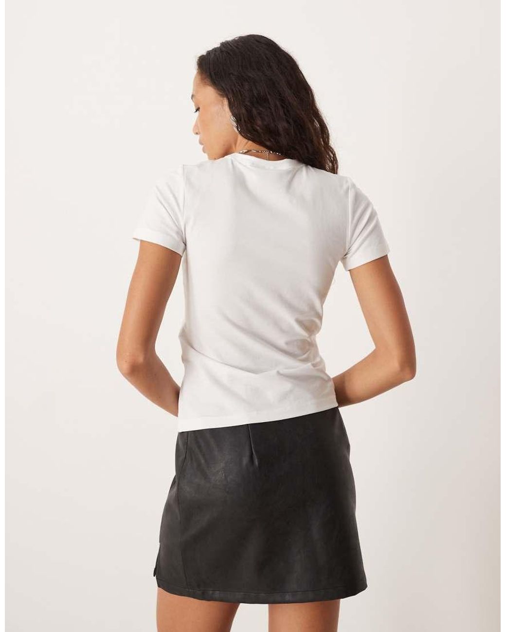 JJXX White Gigi T-shirt With Rhinestone Print