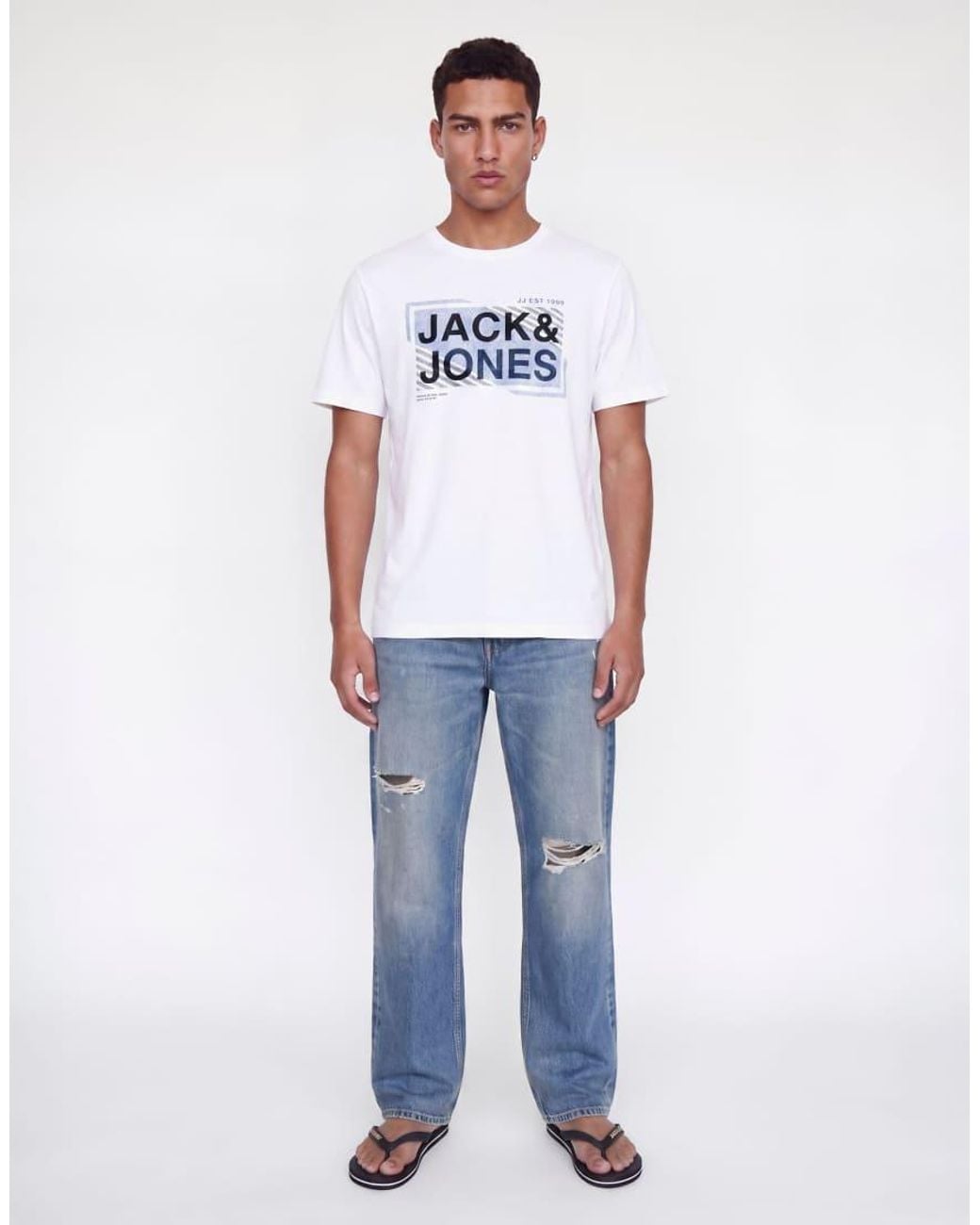 Jack & Jones White Kains 3 Pack Jersey Standard Fit Crew Neck Short Sleeve Stretch T-shirt for men