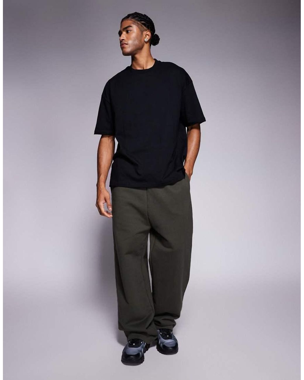 ASOS Basic Oversized T-Shirt in het Black voor heren