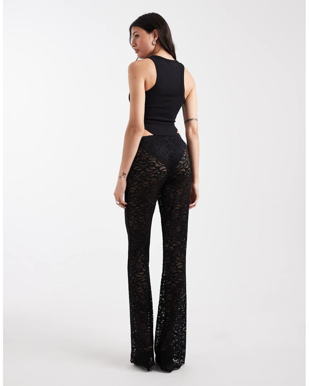 ONLY Black Lace Flared Trousers
