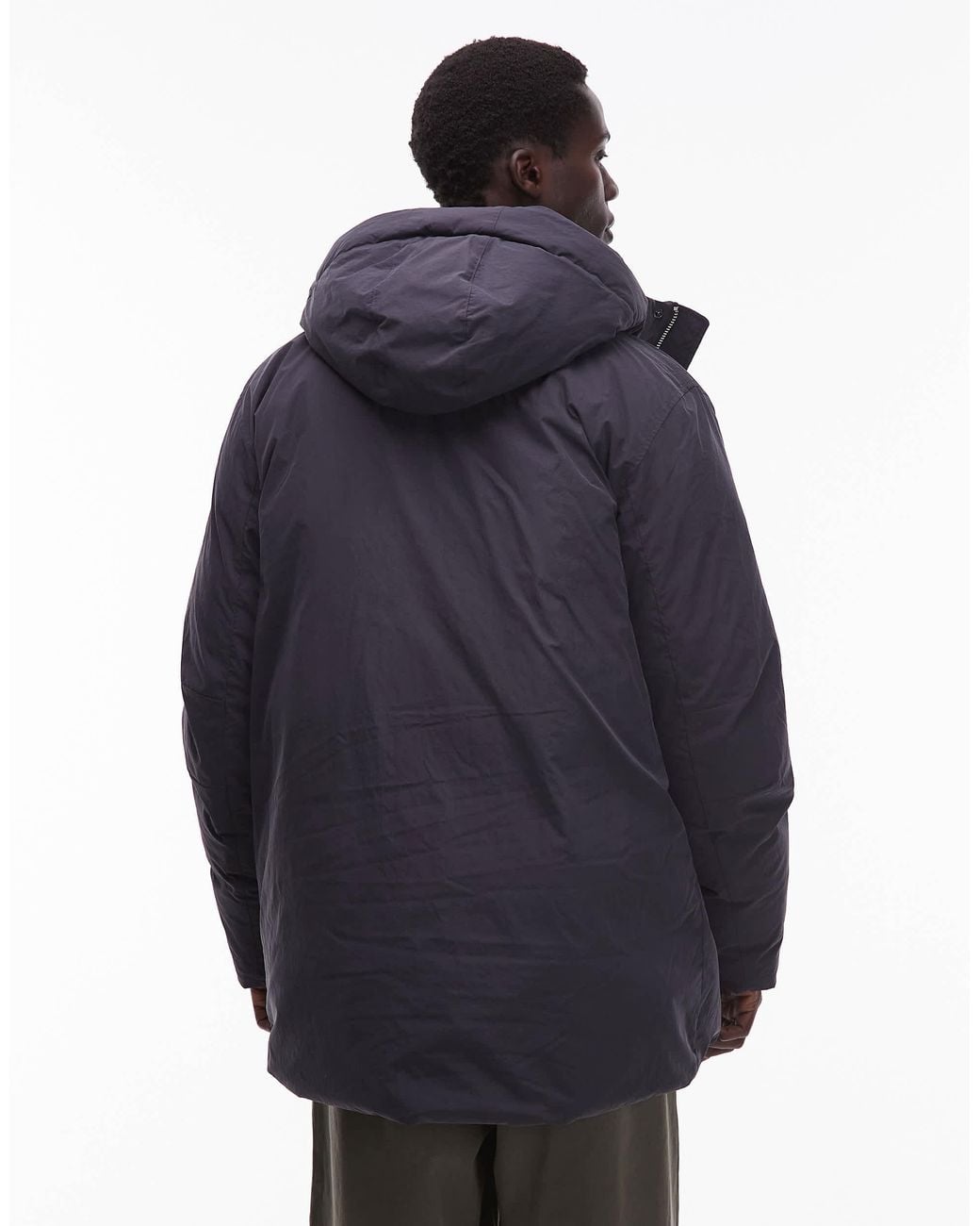 ARKET Blue Minimal Down Hooded Padded Jacket for men