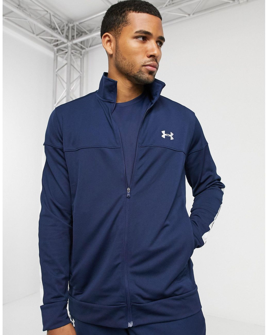 Under Armour Sportstyle Pique Track Jacket in Blue for Men | Lyst