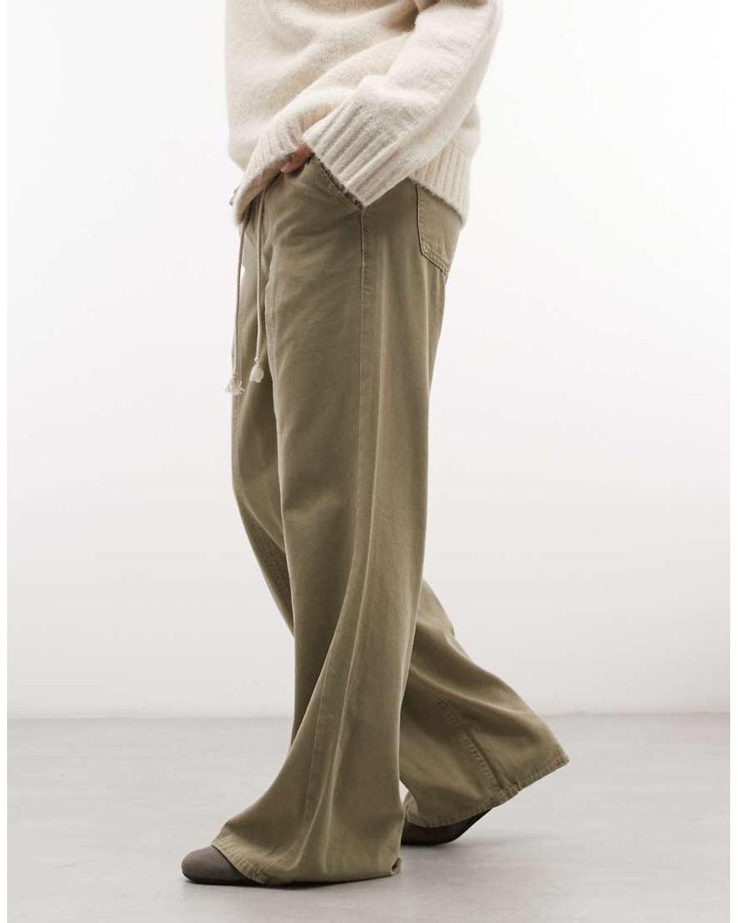 Gap Natural Pull On Wide Leg Seamed Trousers