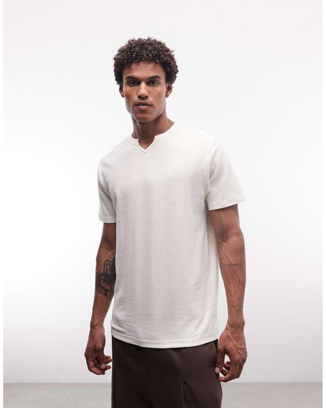 ASOS White Heavyweight Regular Fit T-shirt With Chest Embroidery for men