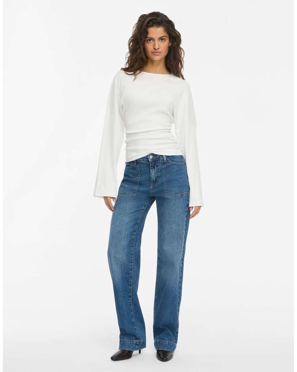 Noisy May White Long Sleeved Top