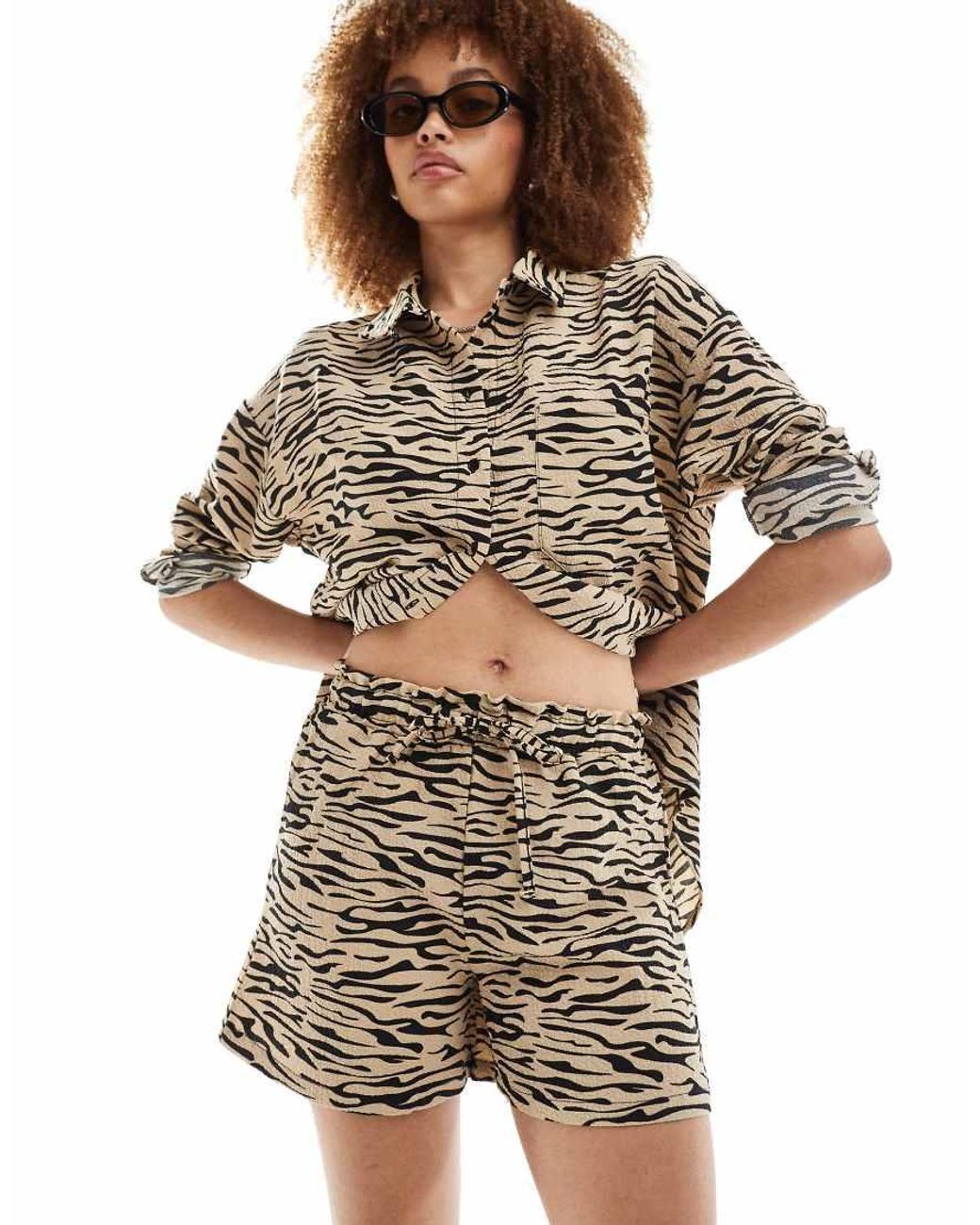 Noisy May Natural High Waisted Ripple Shorts