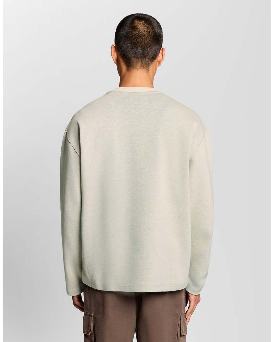 Lyle & Scott Gray Mid Layers Raised Jacquard Crew Neck Sweatshirt for men